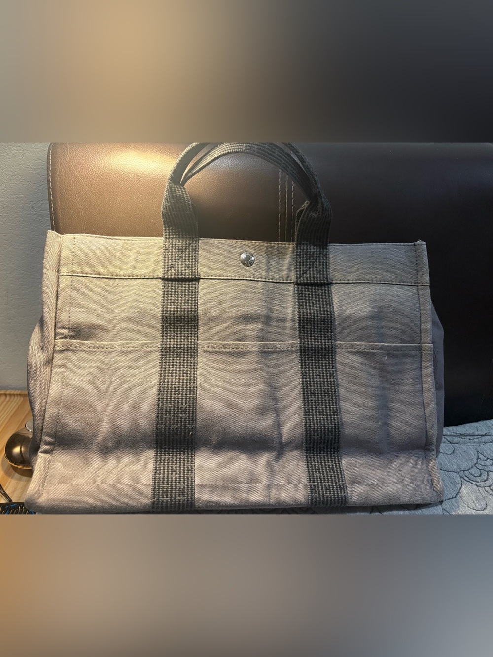 hermes canvas toile fourre tout pm bag